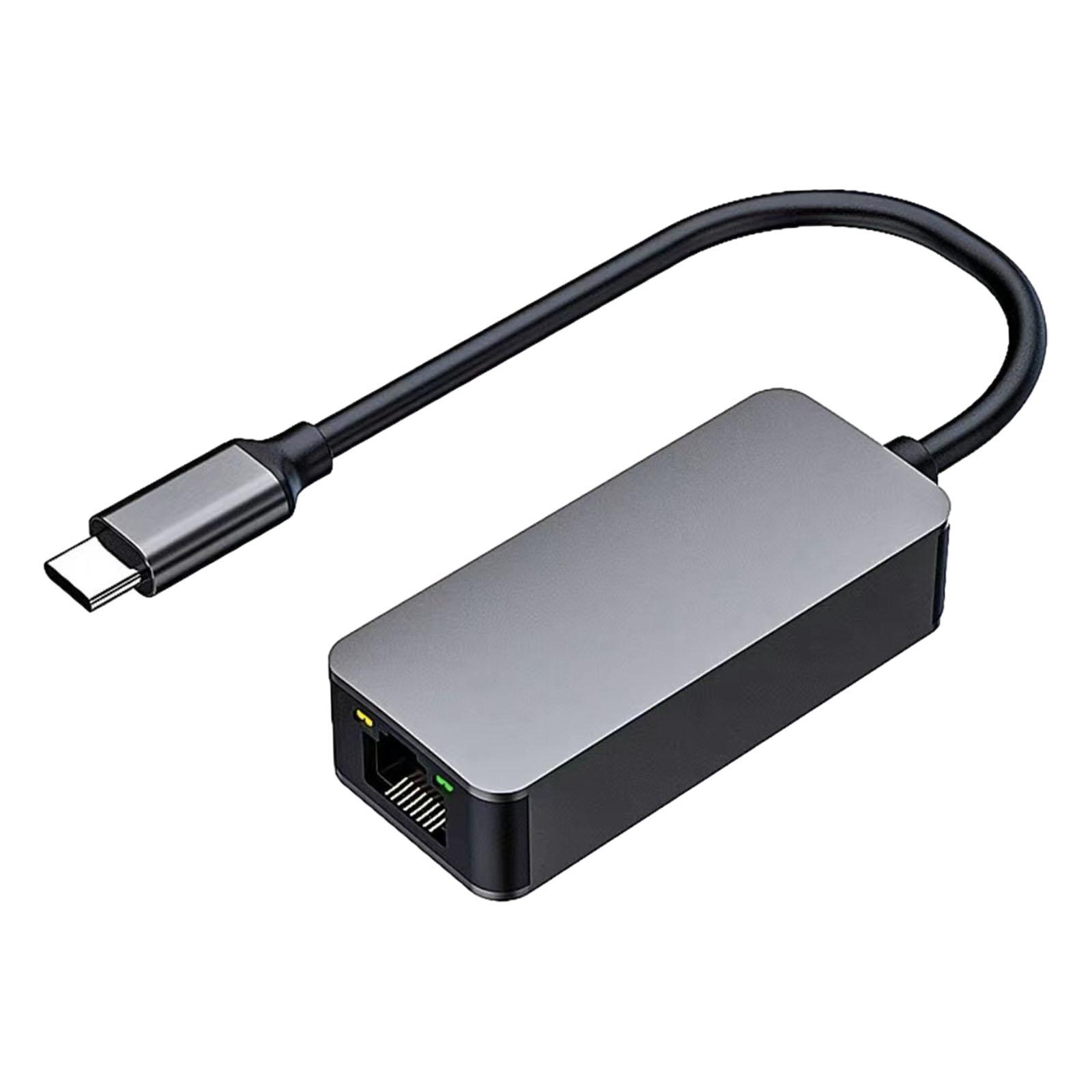 Magideal - Adaptador Ethernet Con Adaptador De Puerto De Carga, Concentrador De Red Con Cable De 2,5G, Carcasa De Aluminio Para Entretenimiento, Ahorro De Espaci Puerto Usb