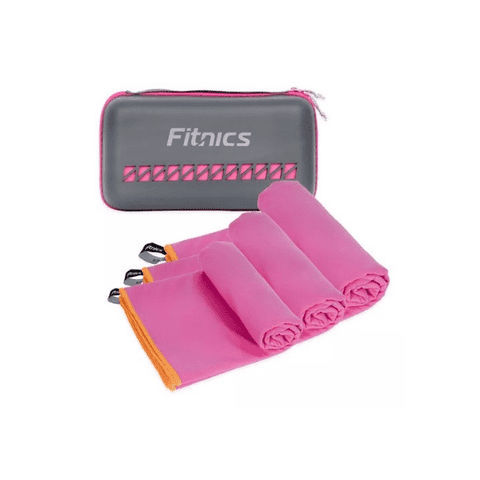 Genérico - Toalla Microfibra Set 3 Fitnics Secado Rapido Con Estuche Viaje Color Sandia