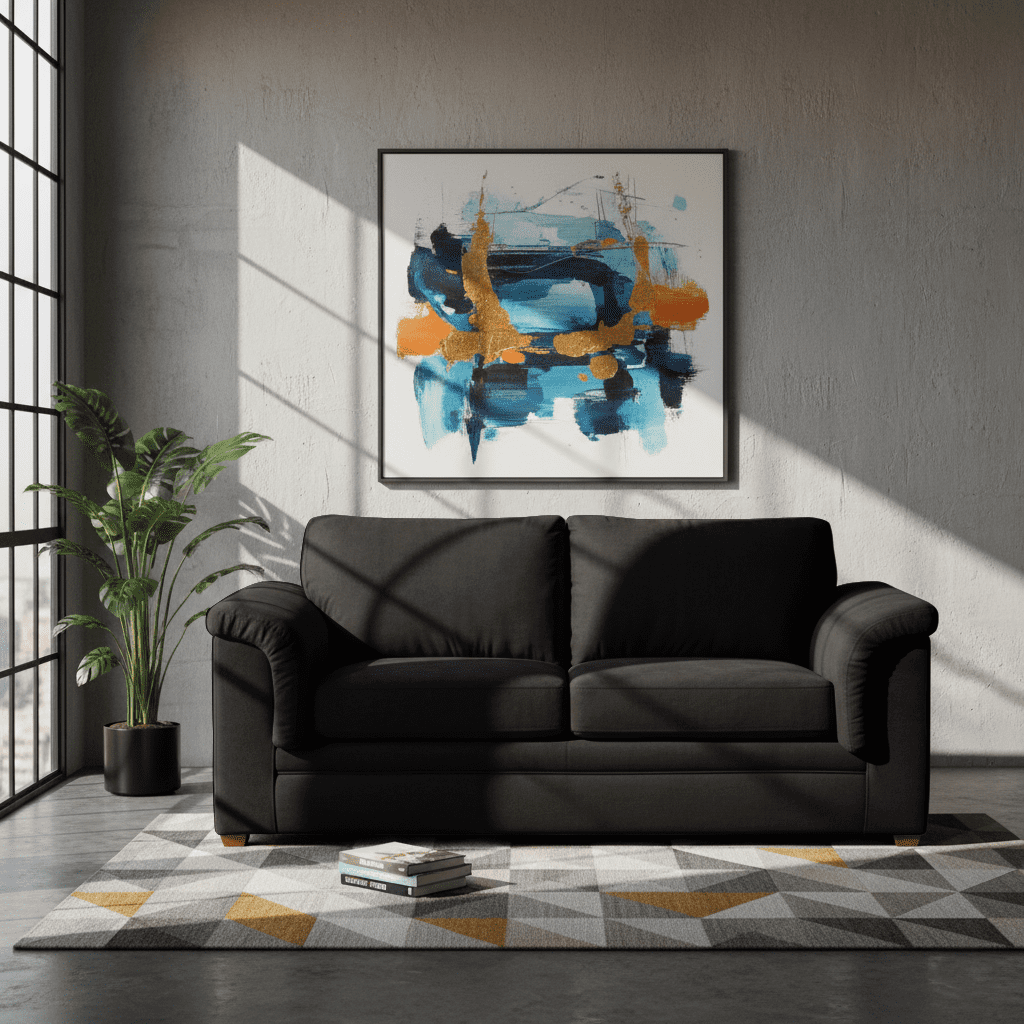 Latam Home - Sofá Ancona 3c Tela Velvet Negro