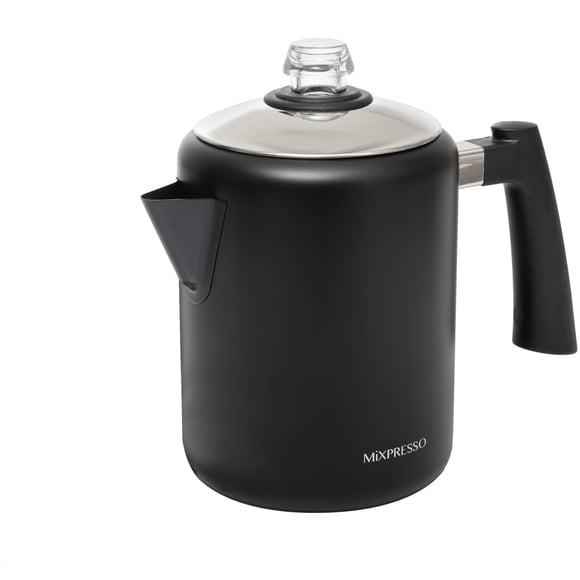 Cafetera Mixpresso de acero inoxidable negro, 1,1 L, 5 a 8 tazas
