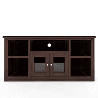 Muebles Insignes - Rack Berlin 1500 Madera Chocolate Vidrio