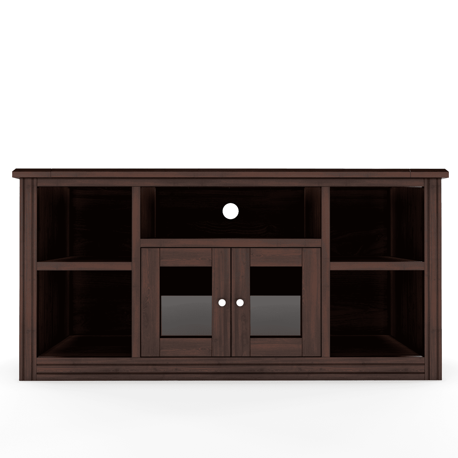 Muebles Insignes - Rack Berlin 1500 Madera Chocolate Vidrio