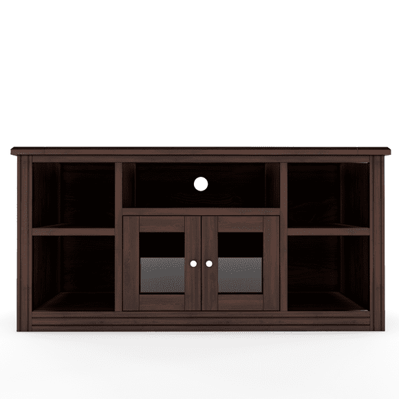 Rack Berlin 1500 Madera Chocolate Vidrio