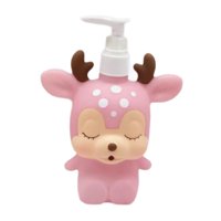 Magideal - Dispensador De Jabón Botella Loción Infantil Botella Champú Con Bomba Recargable De Vinilo Diseño Divertido Para Niños Adecuado Para Baño Hogar Oficin Ciervo Rosa