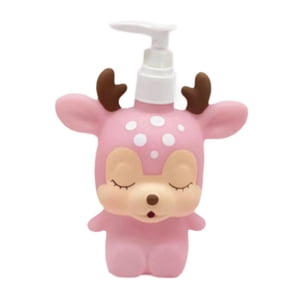 Magideal - Dispensador De Jabón Botella Loción Infantil Botella Champú Con Bomba Recargable De Vinilo Diseño Divertido Para Niños Adecuado Para Baño Hogar Oficin Ciervo Rosa