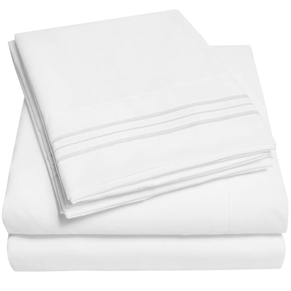 Juego de sábanas Sweet Home Collection 1500 Supreme Queen, color blanco