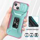 thumbnail image 3 of Funda Armada para iPhone 15 con Tapa Deslizante y Soporte Magnético Giratorio Verde, 3 of 5