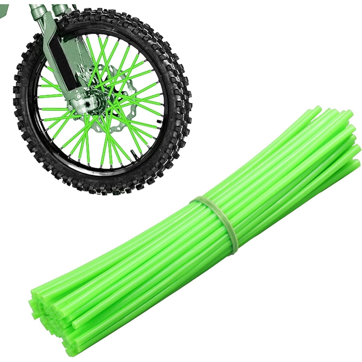 Cubiertas Rayos Nthreeauto 72pcs Verde 21 Universal Moto