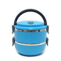 Riqui - Lonchera Doble Compartimiento Térmica Azul