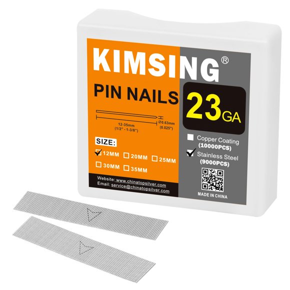 Clavos de micro pin KIMSING calibre 23 acero inoxidable 12 mm 9000 uds