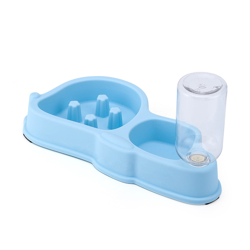 Defensor - Dispensador De Agua + Plato Antiansiedad (Ahogo) Todo En Uno Celeste