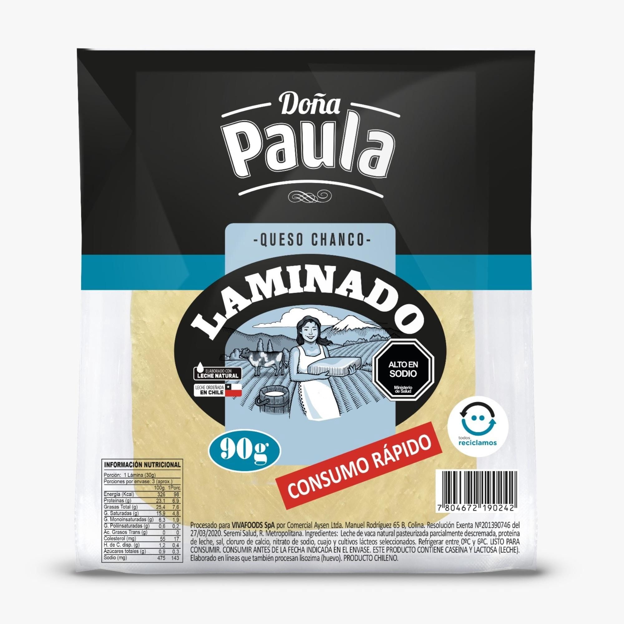 Queso Chanco Laminado 90 g Doña Paula