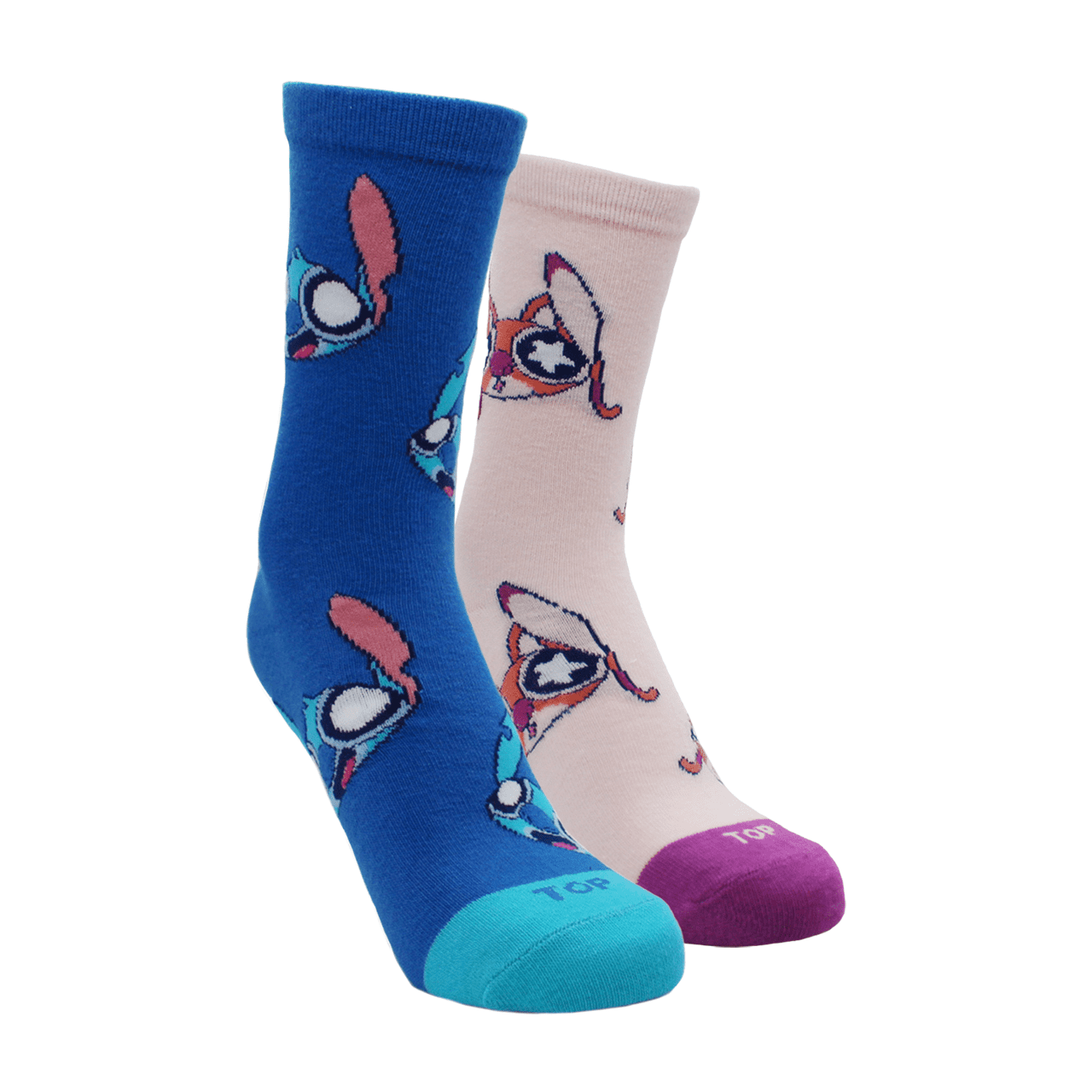 Top - Calcetines Largos Mujer Algodón Pack 2 Stitch C4