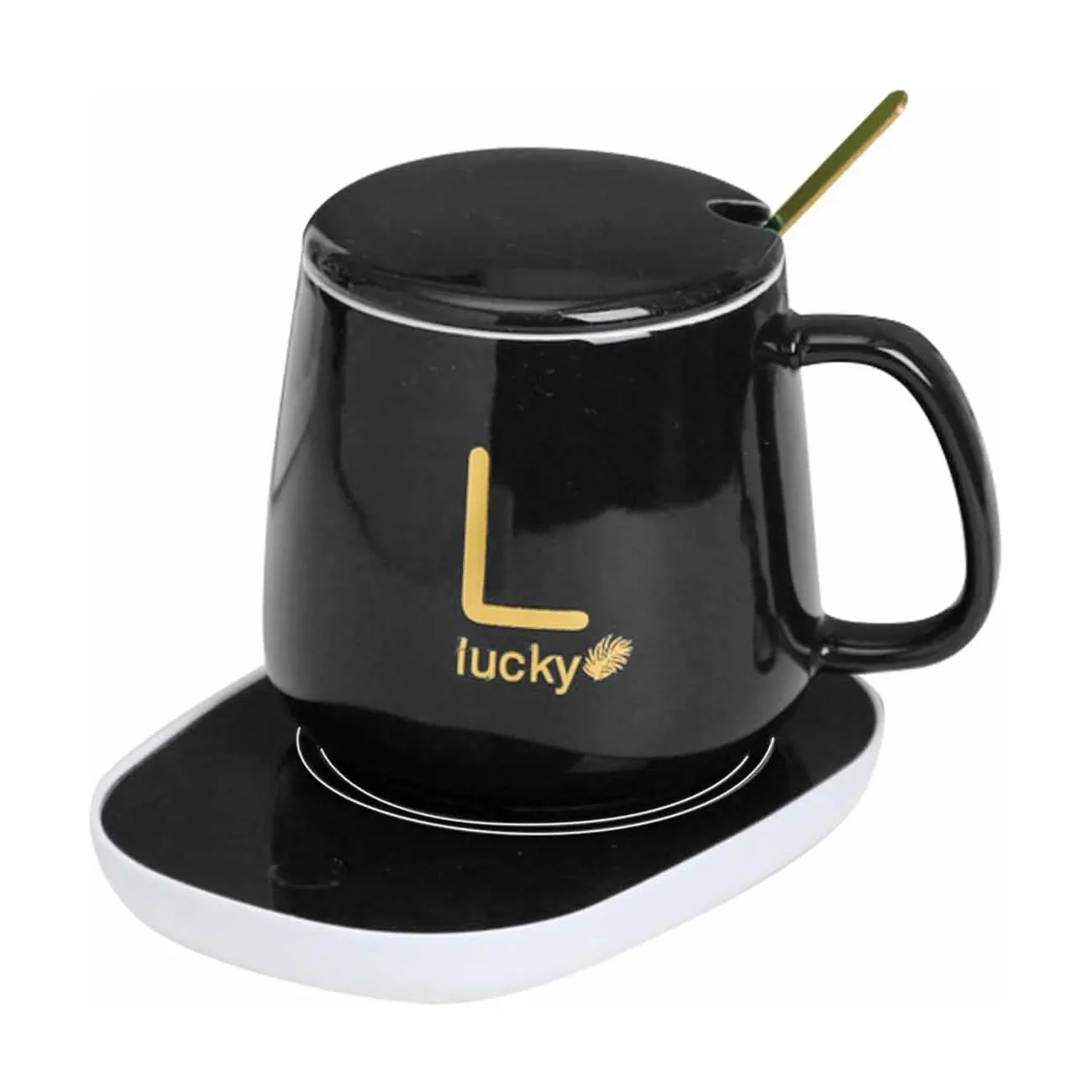 Pickacho - Set Taza Con Base Calentadora Automática - Negro