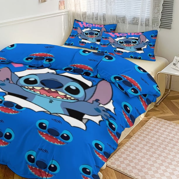Stitch Print Bedding Set Pattern Duvet Cove Set 3 Pieces 1 Quilt Cover And 2 Pillowcases for Women Men Teens