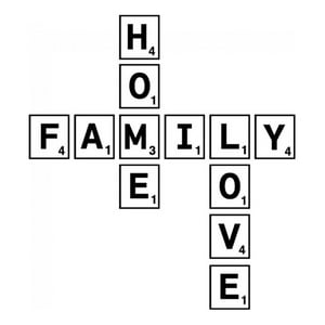 Rienda Libre Graphics - Decomural Family Home Love Scrabble Tile Ws-34248
