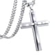 thumbnail image 4 of Simple Cruz Colgante Collar Acero Inoxidable Elegante Cumplea?os Hombres Plata, 4 of 5