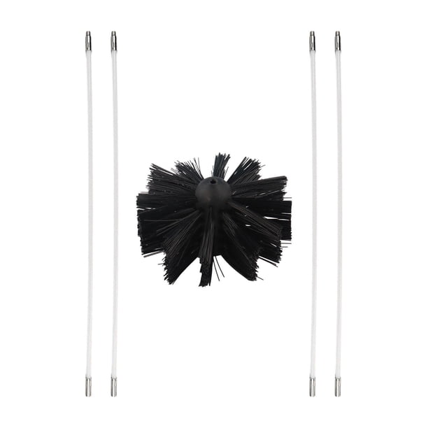 Cepillo para limpieza de chimeneas, limpiador de conductos de ventilación de secadoras, herramienta para limpiar conductos de ventilación de chimeneas 4 varillas