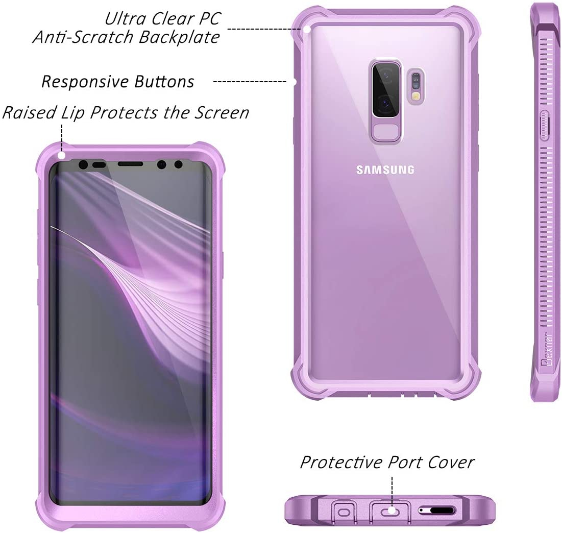 Funda Dexnor Galaxy S9 + Plus Con Protector De Pantalla Transparente Grado Militar