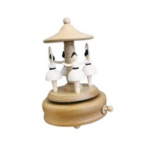 Magideal - Caja De Música Para Decoración Del Dormitorio Del Hogar, Lindo Juguete De Relojería Con Melodía, Adornos De Juguete De Madera Para Niños Para Regalo D Bailarina