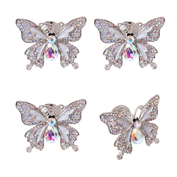 Perillas Para Gabinete Con Forma De Mariposa Aleación De Zinc 4 Piezas Color Plateado