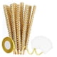 thumbnail image 4 of 24x Palitos de frutas dulces Palitos de frutas de con bolsas Cinta decorativa Golosinas de frutas Brochetas de madera para eventos Halloween Oro, 4 of 5