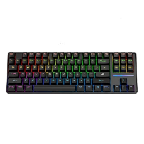 Crusec - Teclado Gamer Sk16 Qwerty Con Luz Rgb 87 Teclas Mecanico