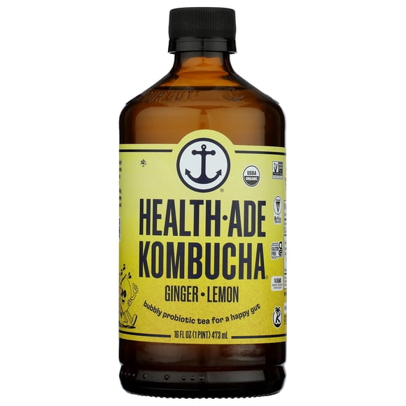 Kombucha Health Ade Ginger Lemon Organic, 473 ml, porción única