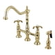 thumbnail image 1 of Grifo de cocina Kingston Brass French Country con rociador de latón, 1 of 6