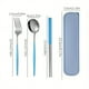 thumbnail image 2 of Upgrade Your Outdoor Dining Experience with our 3/4pcs Stainless Steel Portuguese Tableware Set - Perfect for Students! Includes Wiping Spoon and Chopsticks for Healthy Care. Fast Delivery Guaranteed!, 2 of 5