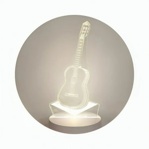 Genérico - Lámpara Led De Mesa 3D Usb Luz Guitarra