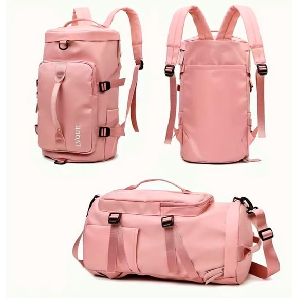 Mochila Deportiva Impermeable Bolso de Viaje Gran Capacidad 35lt Rosa