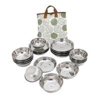 Ioensy - Juego De Vajilla Para Acampada De 20 Piezas, Platos Y Cuencos Para El Hogar, Mochilero, Comedor Al Aire Libre
