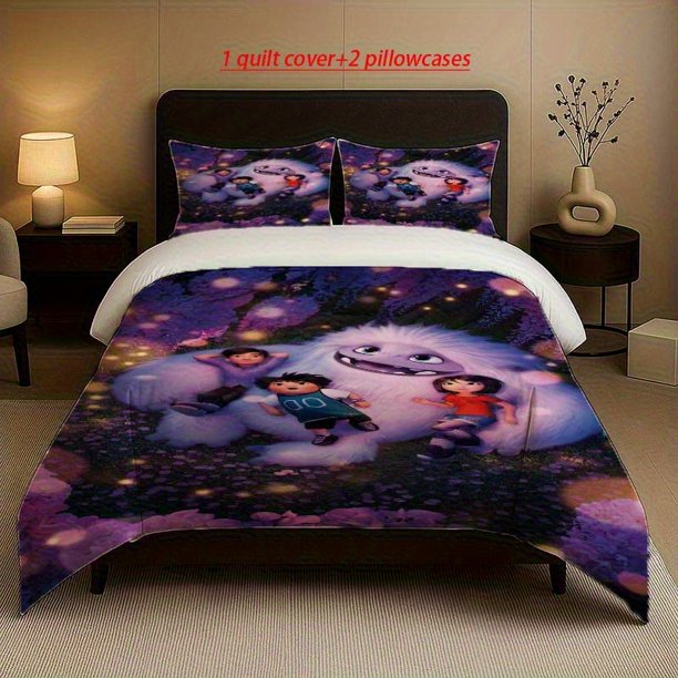Snowman Animation Theme Fantasy Snow Monster Friendship Themed bedding Duvet Cover Pillowcase Set Soft