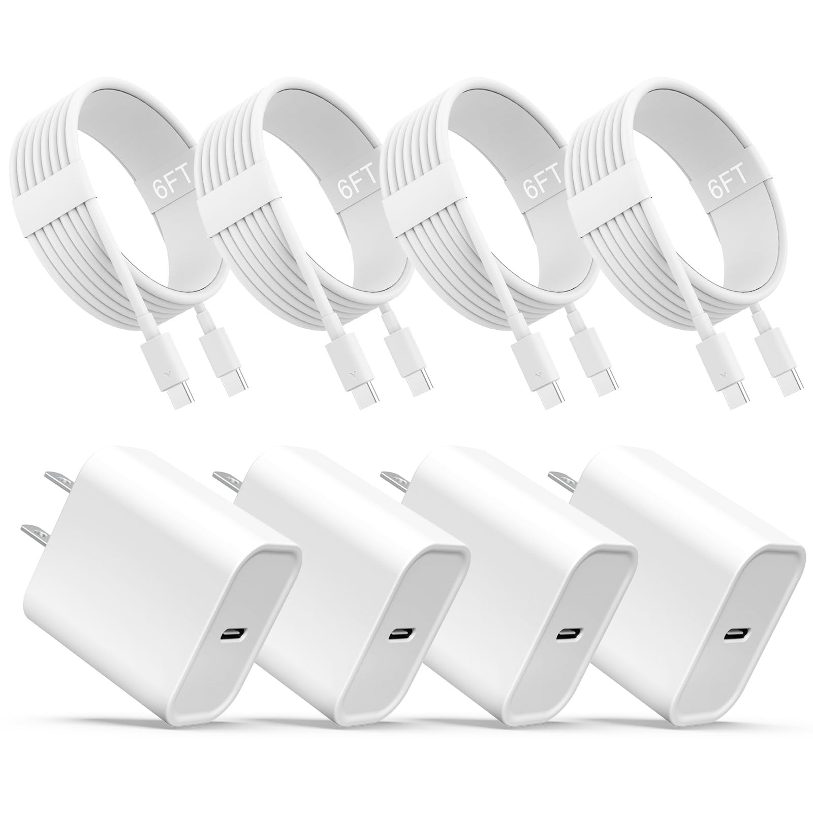Cargador Ilouyu Para Iphone 16 15 Usb C, Paquete De 4 Con 4 Cables De 6 Pies