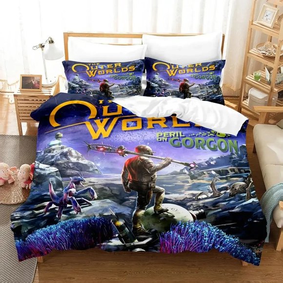 Game Outer Worlds Bedding Set Duvet Cover Bed Set Quilt Cover Pillowcase Comforter Size Boys Adult Bedding Bed Sheets