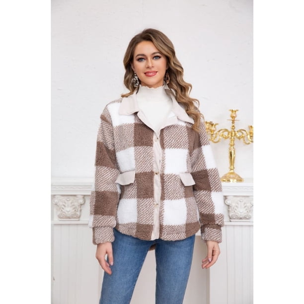Chaqueta Leñadora Peluda Oversize Mujer Invierno Calidad Premium 6075