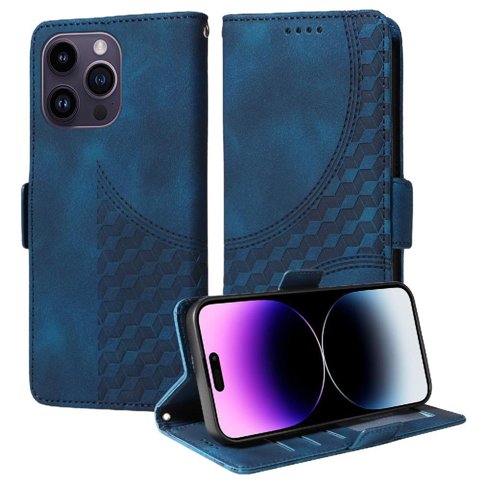 Carcasa Foxdock Iphone 14 Pro Max De Cuero Pu, Diseño Acolchado Clásico, Protección Contra Caídas Y Rayones