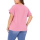 thumbnail image 3 of Agnes Orinda Blusas de Verano para Mujer Tallas Grandes con Volantes de Manga Corta Cuello Redondo Camisas Casual Sólidas 3X Rosa, 3 of 5