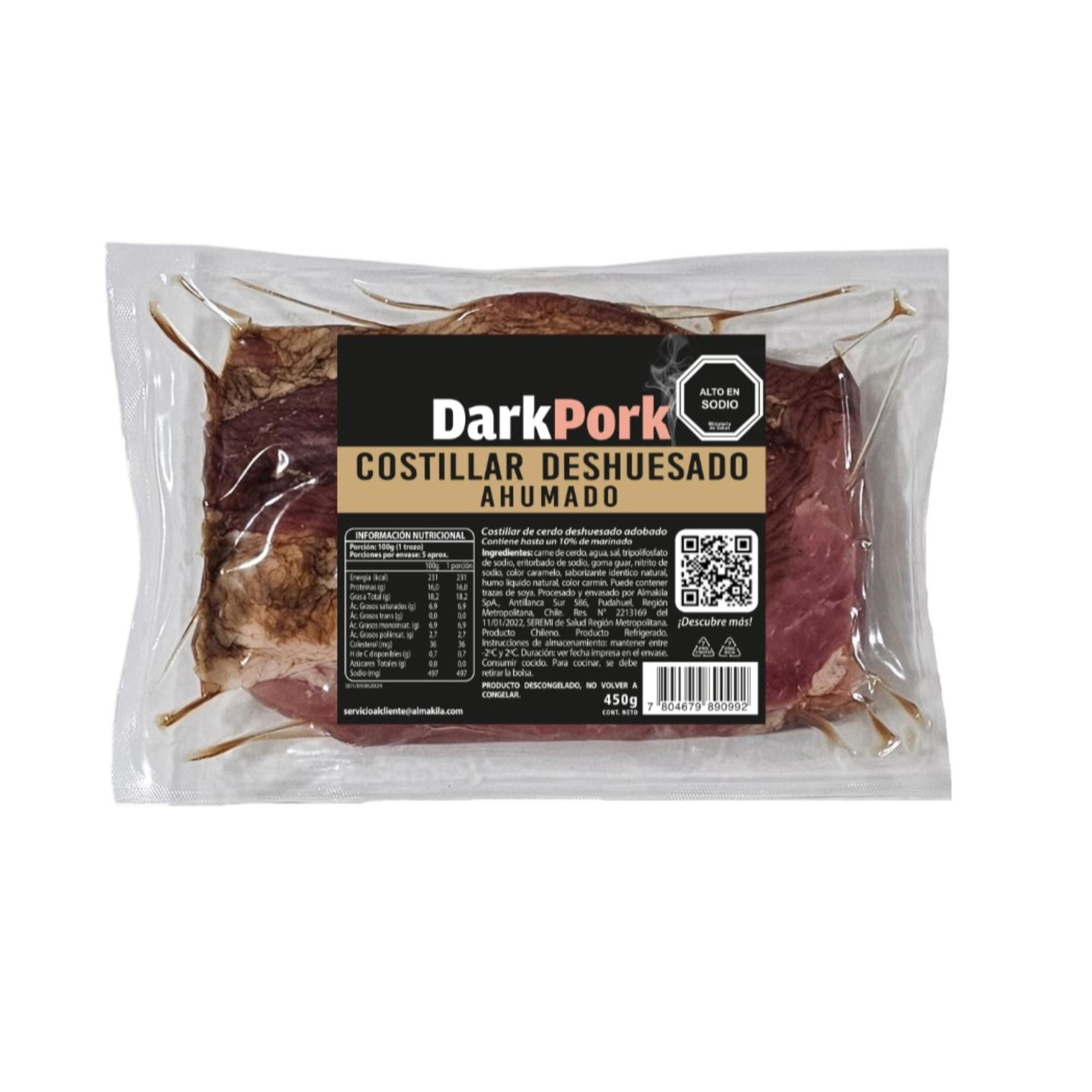 Costillar De Cerdo Deshuesado Ahumado 450 g Dark Pork