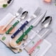 thumbnail image 2 of XmhyTop cubiertos de, acero inoxidable, muy adecuados para trajes de filete,Verde, 4 Piezas Cuchillo de Mesa, 2 of 4