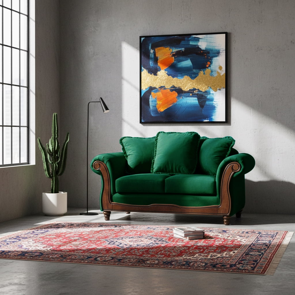 Latam Home - Sofá Rimini 2c Tela Velvet Verde