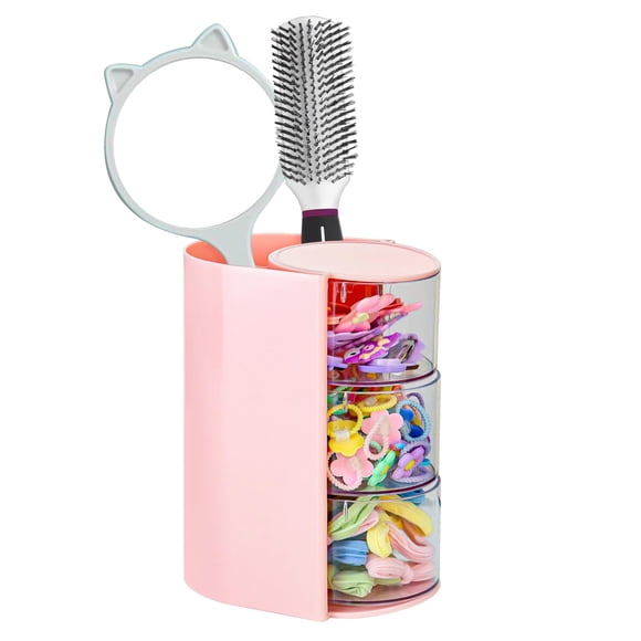 Caddy Luscinia organizador de accesorios para el cabello de 3 niveles en rosa
