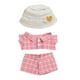 thumbnail image 3 of Conjunto De Ropa Para Muñecos De Peluche, Traje A Cuadros Rosa, Trajes Para Muñecos De Peluche De 15 Cm Con Sombrero Blanco, 3 of 3
