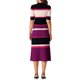 thumbnail image 3 of INSPIRE CHIC Vestidos de Punto a Rayas para Mujer, Manga Corta, Midi, Vestido Suéter de Canalé, XL Rosa Fucsia, 3 of 6