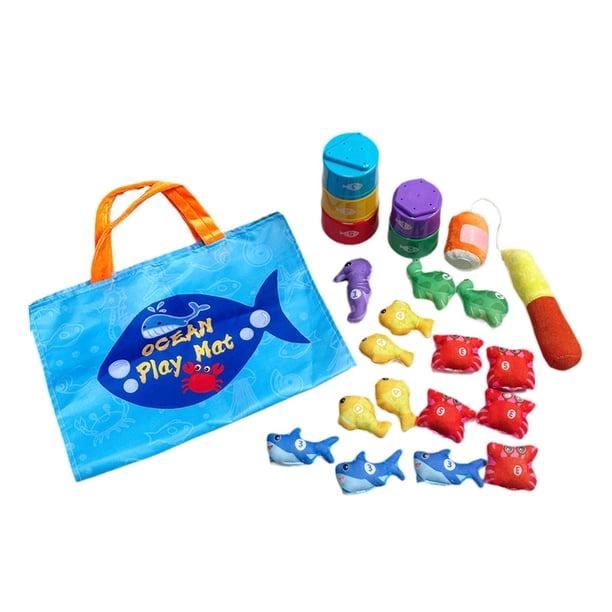 Juguete De Pesca Para Gatear, Tapete De Juego Para Niños Y Niñas De 1 A 3 Años, Color Azul