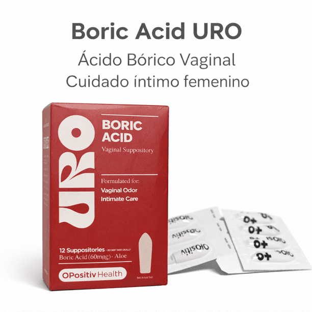 Ovulos Acido Borico 60mg Opositiv Health Uro 12 Unidades | Lider