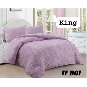 Mundo Shopping - Cobertor Texturizado En Diseño De Trebol Color Lila King