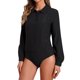 thumbnail image 4 of INSPIRE CHIC Blusa de Mujer Abotonada Leotardo Cuello Peter Pan Manga Larga Bodysuit de Negocios Tops XS Negro, 4 of 6
