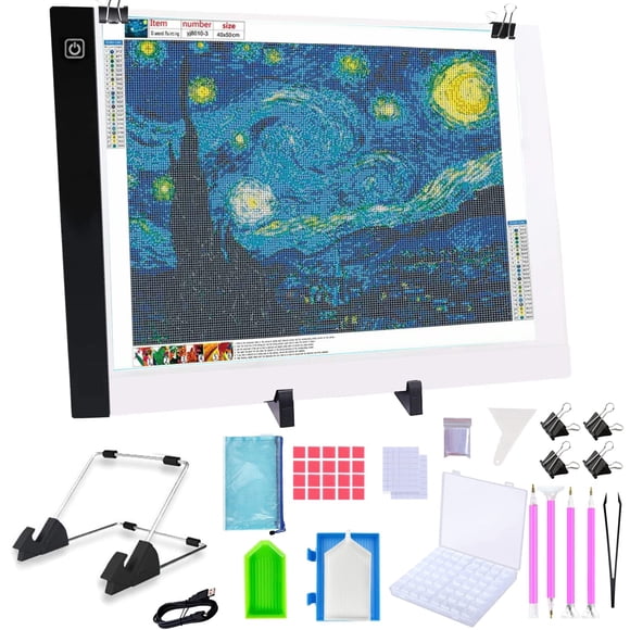 Kit de Diamond Painting LIRUNQIU A3 con lámpara LED 40x50 cm